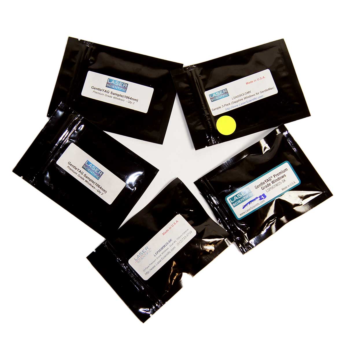 Candela GentleYAG Fused Silica Windows 1064nm Sample Pack LSP0GYW25 LSP0DWW25 +