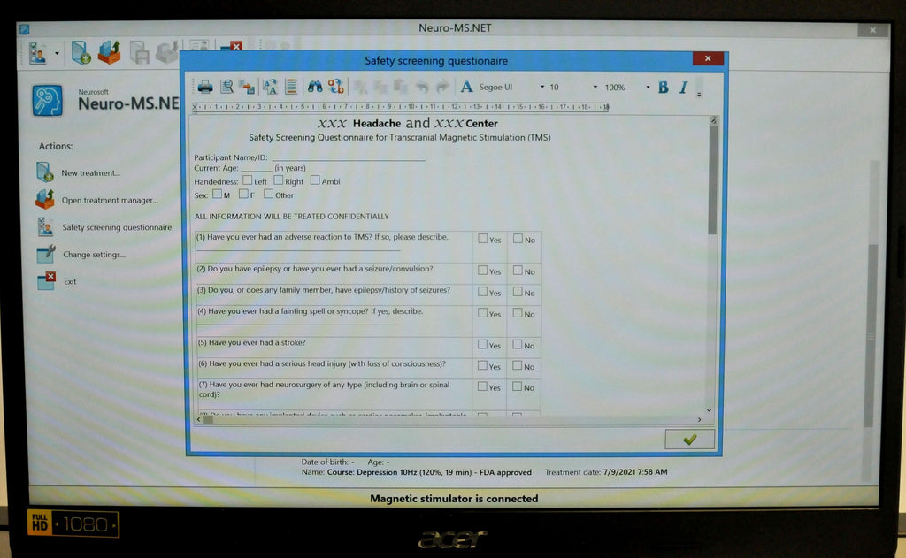 Cloud TMS System Treating Depression Transcranial Magnetic Stimulation CloudTMS