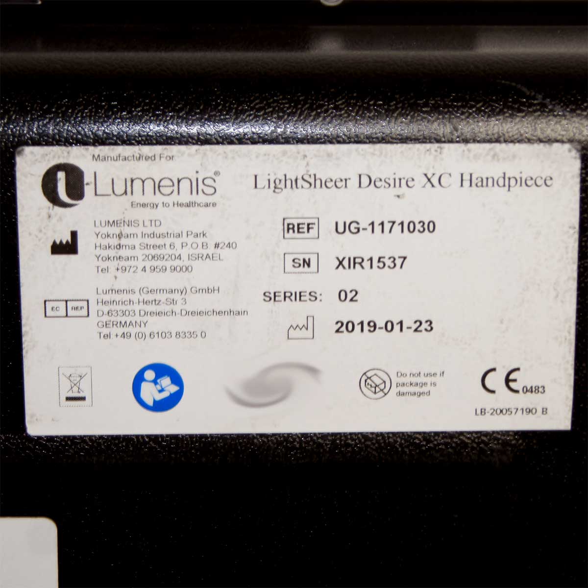 2019 Lumenis LightSheer Desire XC Diode Laser Chill Tip Hair Removal Handpiece
