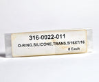 Aesthetic Laser Silicone O-Ring Trans 5/16" x 7/16" 316-0022-011 New (Set of 8)