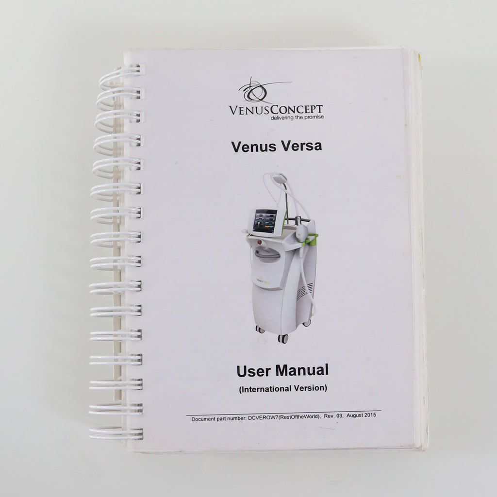 VenusConcept Venus Versa User Manual International Version Rev 3 DCVEROW7