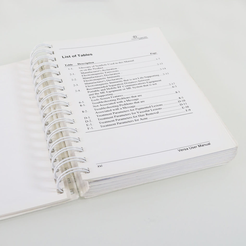 VenusConcept Venus Versa User Manual International Version Rev 3 DCVEROW7