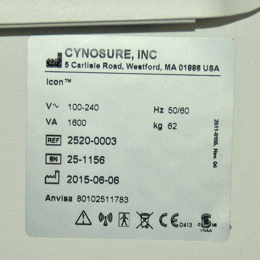 2015 Cynosure Icon IPL Laser 4 Handpieces Hair Removal Lesions Skin Rejuvenation