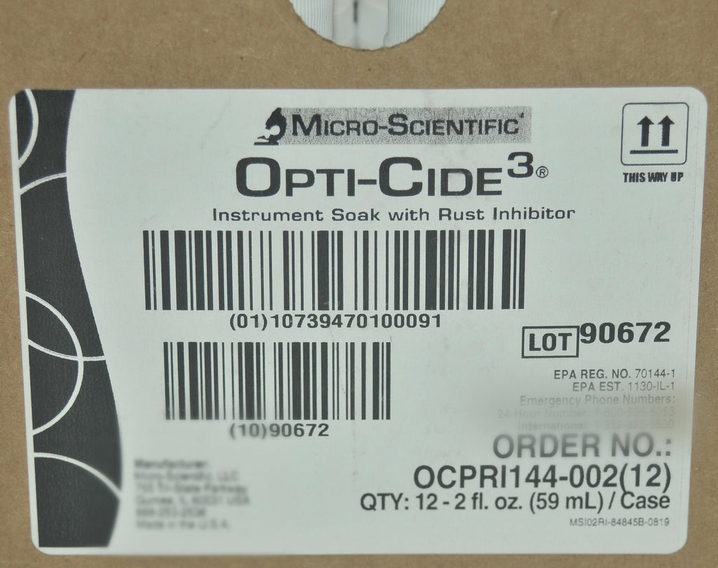 Micro-Scientific Opti-Cide3 Instrument Soak Rust Inhibitor Surgical Hospital x12