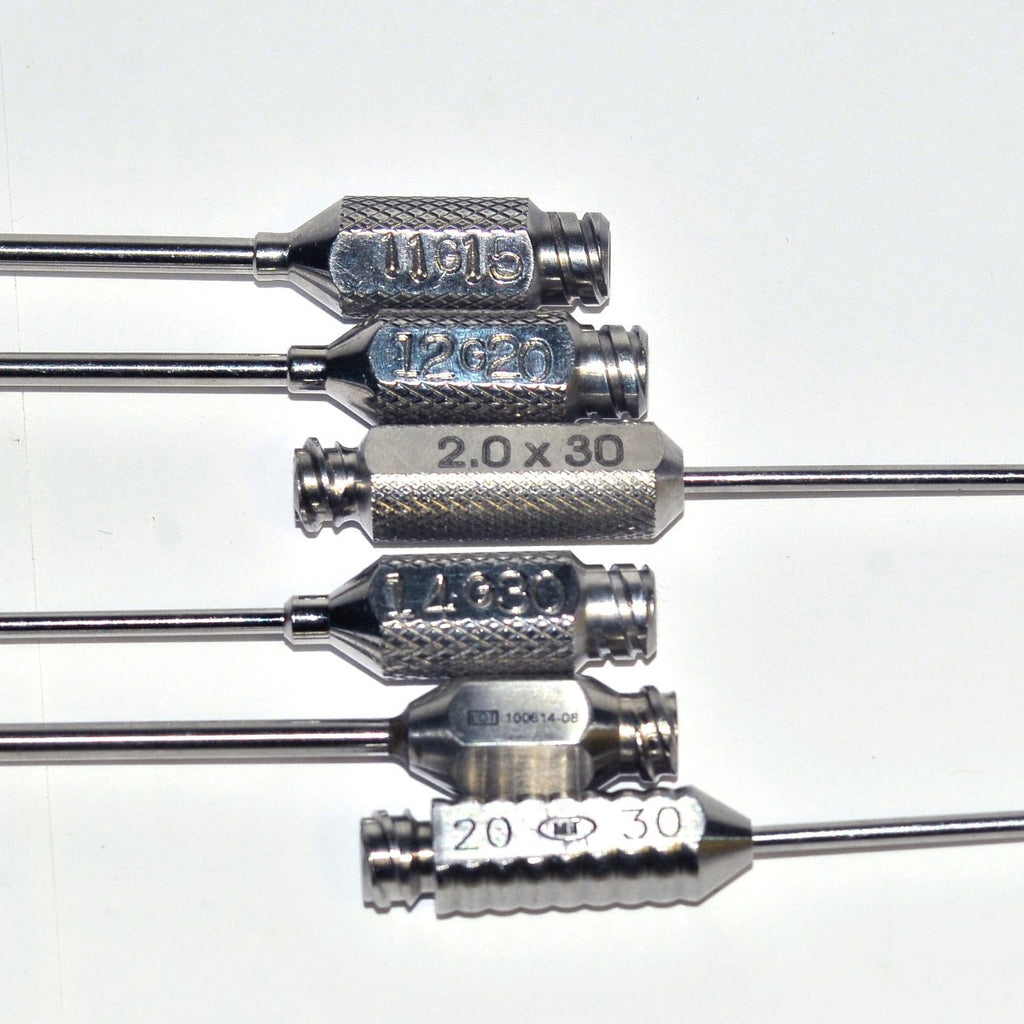 Luer-Lok Cannula Spatula Blunt Nose Tip Mixed Lot 6 Pcs Cannulae Byron More Set