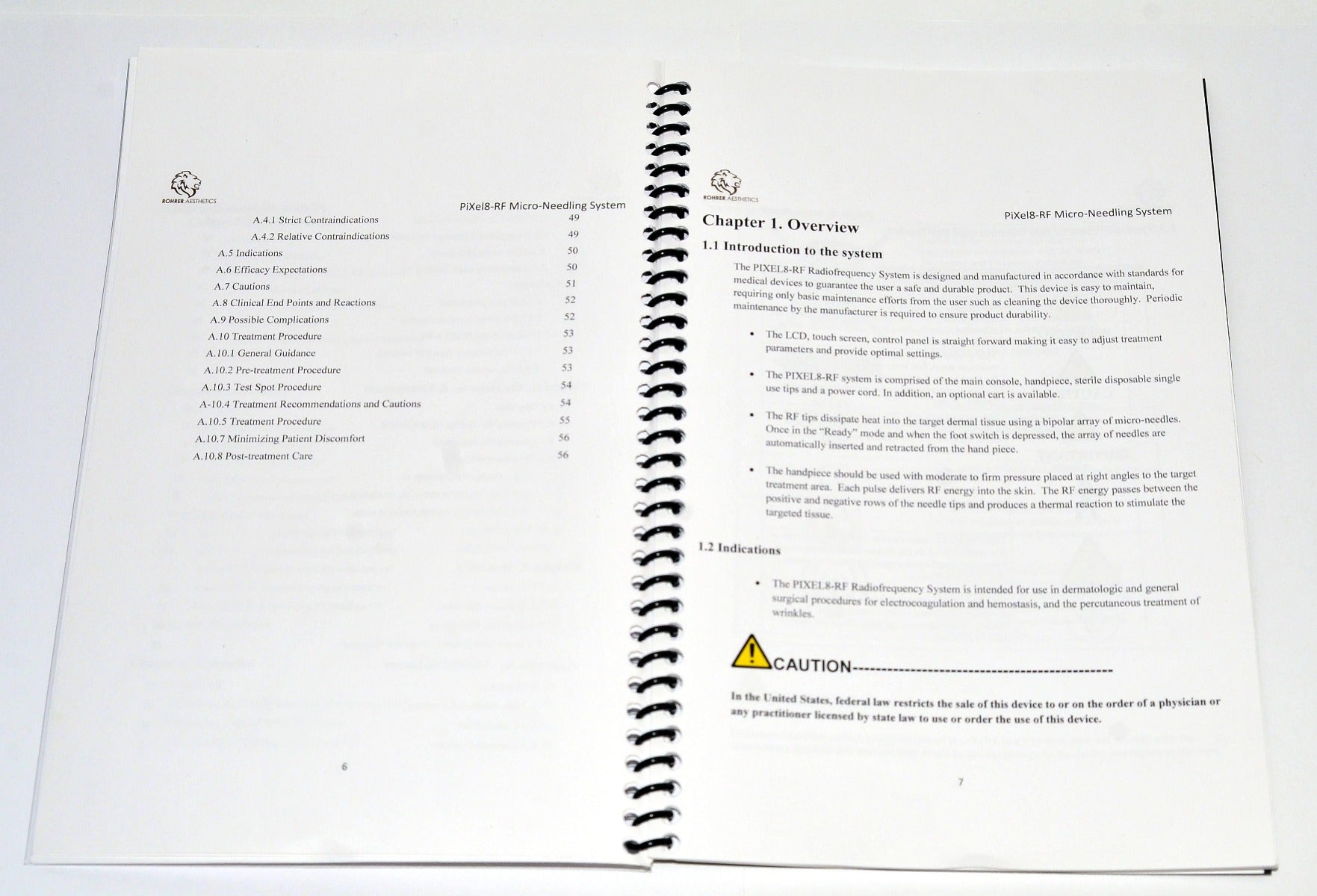 Rohrer Aesthetics PiXel8-RF Operator Manual Microneedling User Treatment Guide