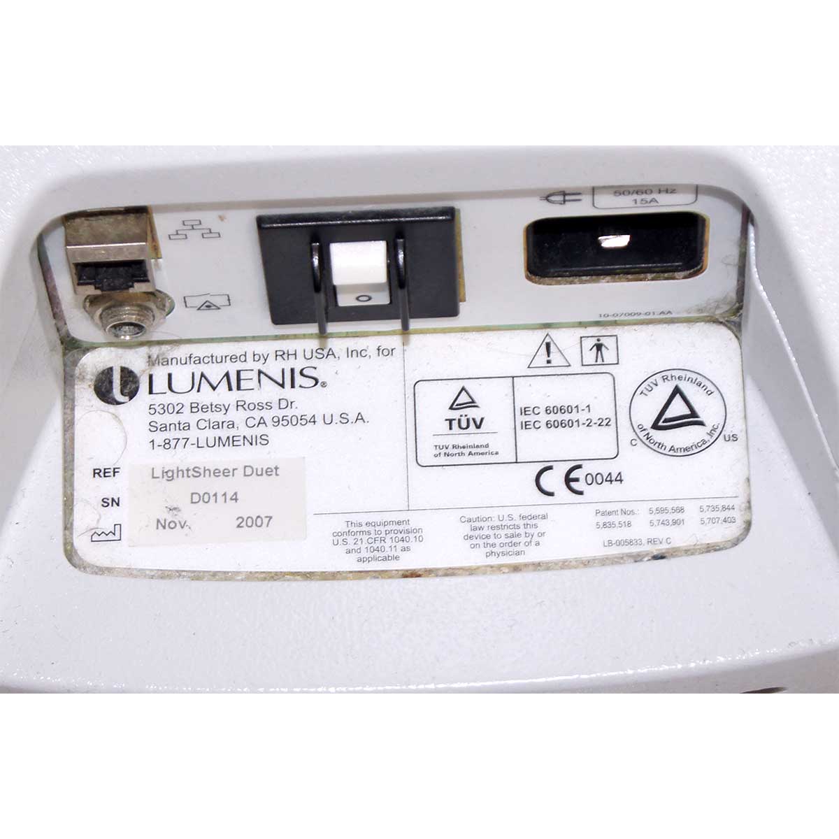 2007 Lumenis LightSheer Duet Laser System 810nm Diode HS and ET Hair Removal