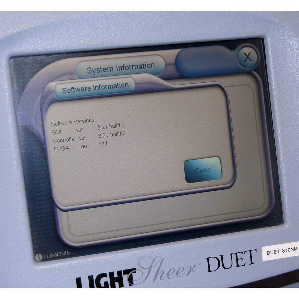 2007 Lumenis LightSheer Duet Laser System 810nm Diode HS and ET Hair Removal