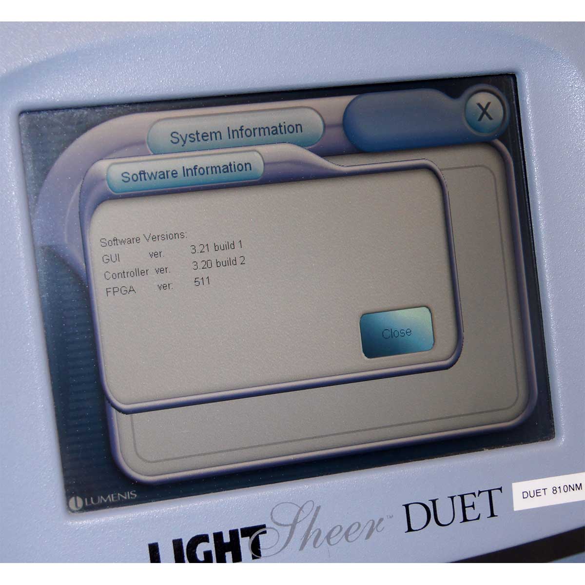 2007 Lumenis LightSheer Duet Laser System 810nm Diode HS and ET Hair Removal