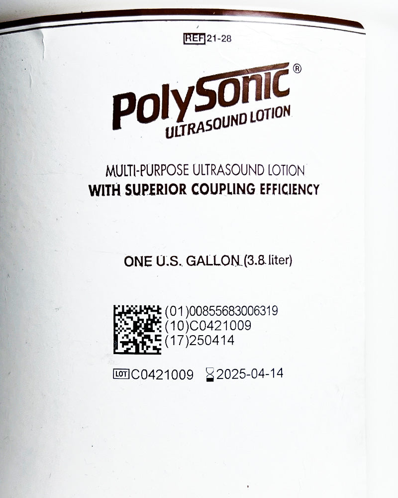 Polysonic Ultrasound Lotion Multi-Purpose Superior Coupling Efficiency 1Gal Opnd