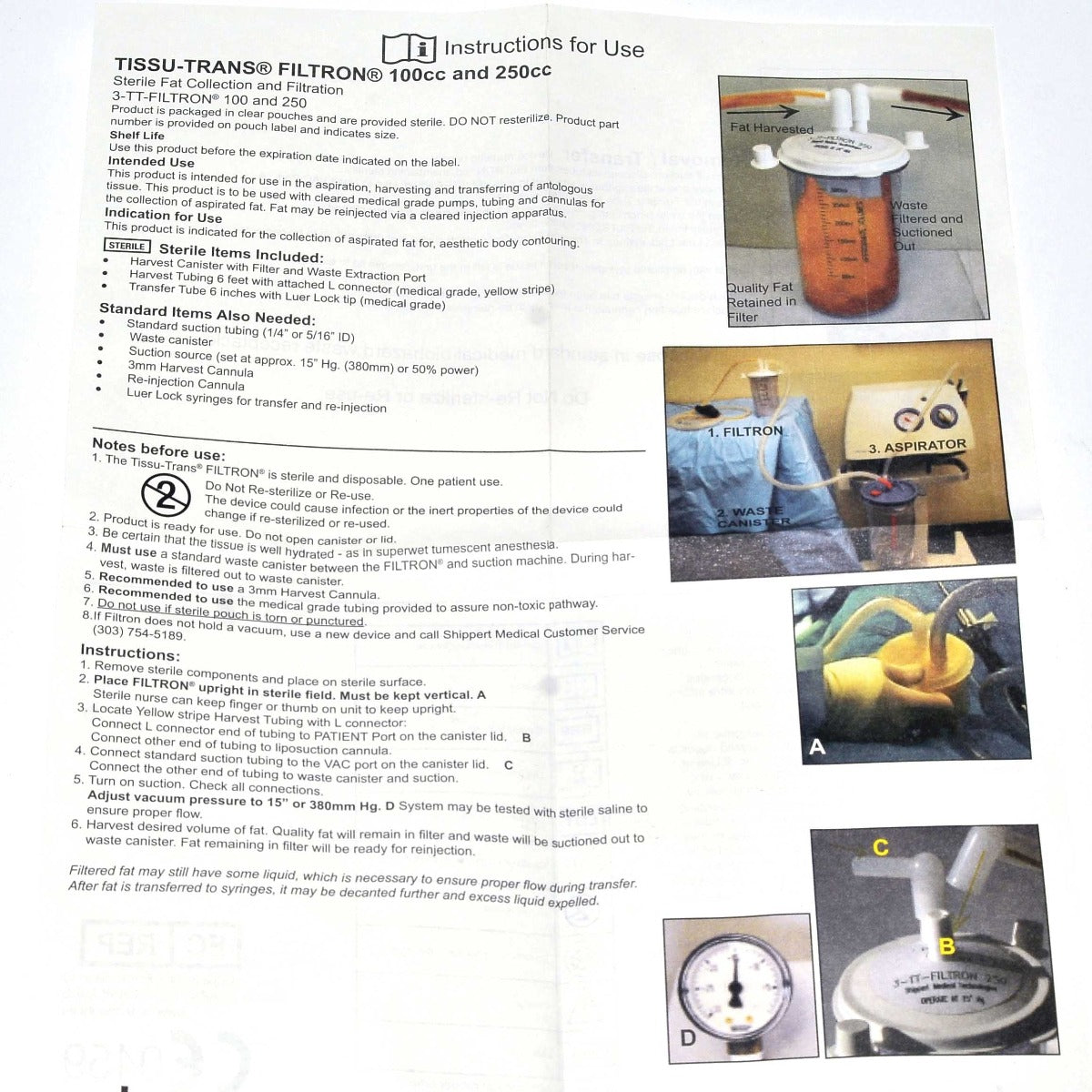Tissu-Trans FILTRON 100cc Fat Collection Filtration Aspirator Canister Tubing