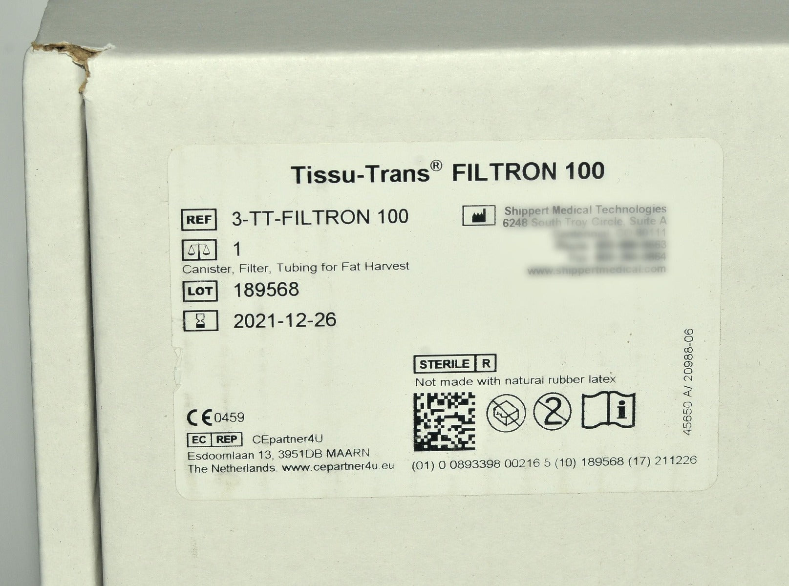 Tissu-Trans FILTRON 100cc Fat Collection Filtration Aspirator Canister Tubing