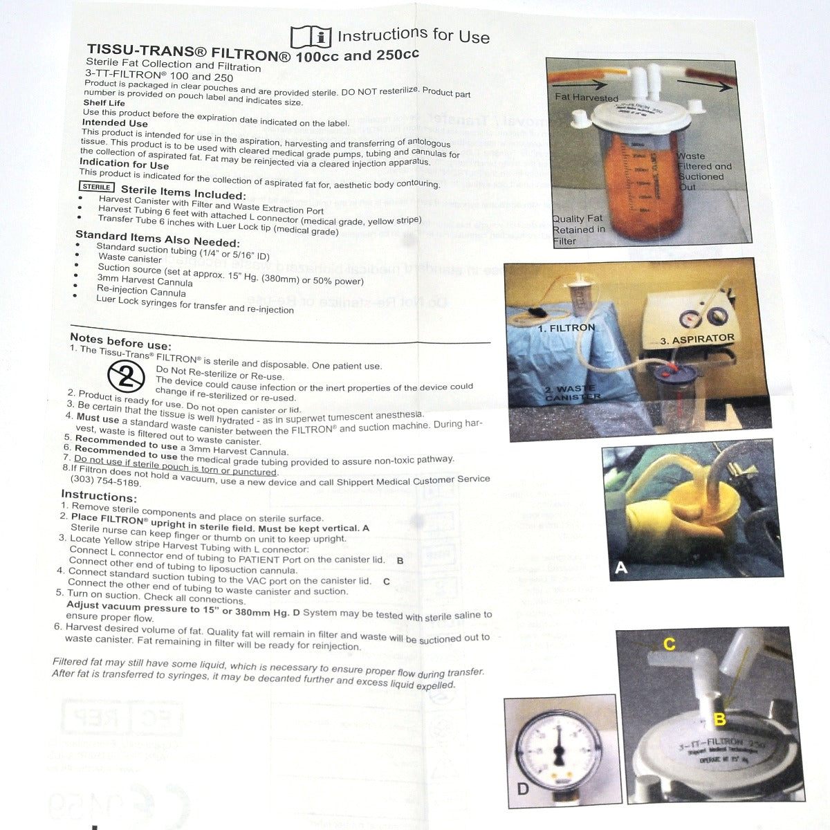 Tissu-Trans FILTRON 250cc Fat Collection Filtration Aspirator Canister Tubing