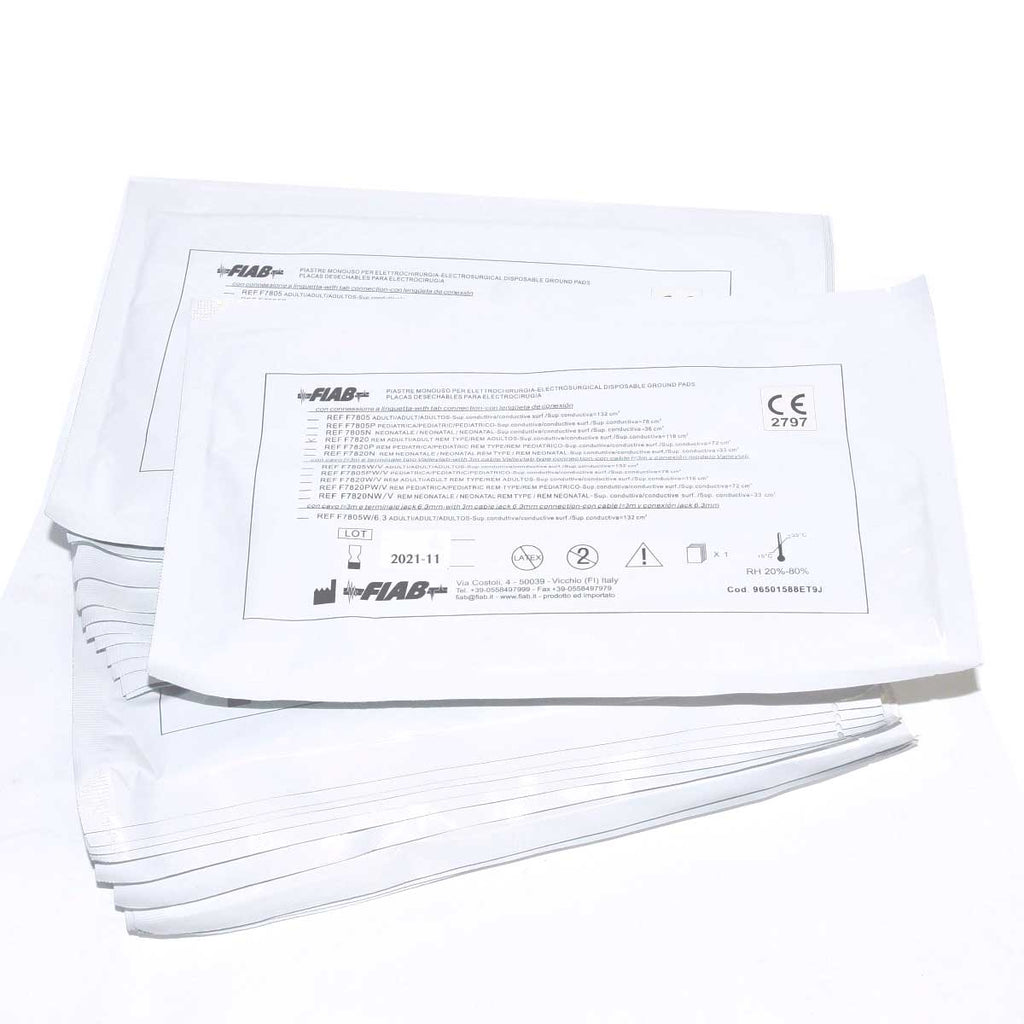 FIAB Electrosurgical Disposable Ground Pads REF F7820 Rem Type Exp 11-2021 x20Pc