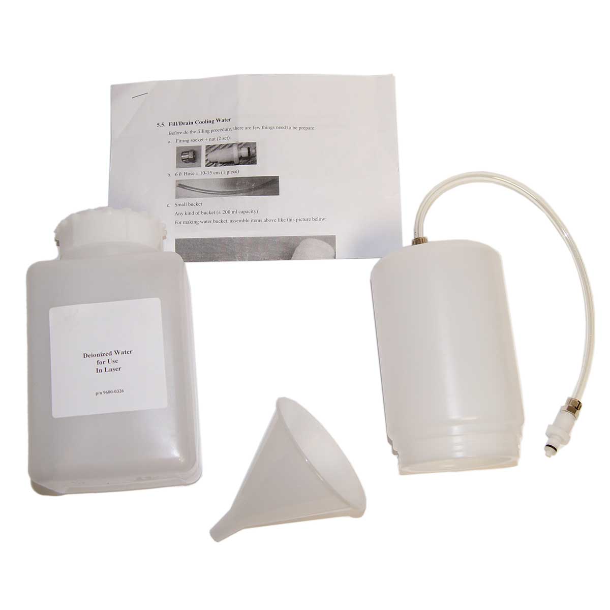 Jeisys Drain and Fill Kit Plastic Bottles Funnel Tube Plug Clear