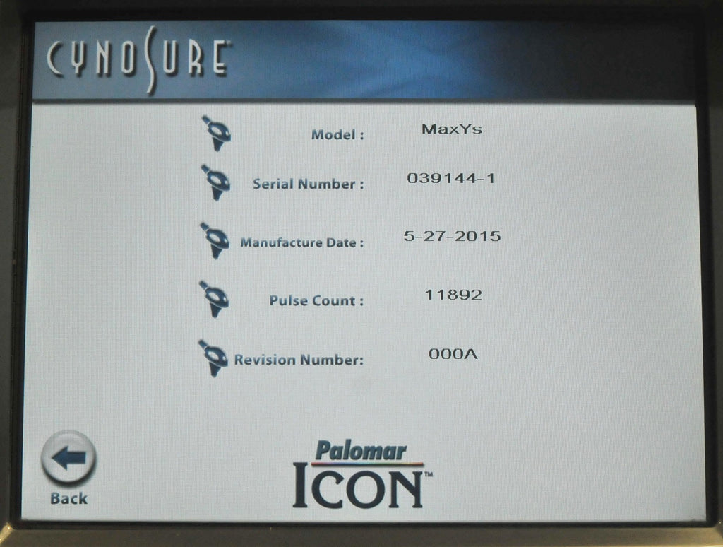 2015 Palomar ICON Laser MaxYs Handpiece Hair Removal Max Ys Spot Hand Piece HR