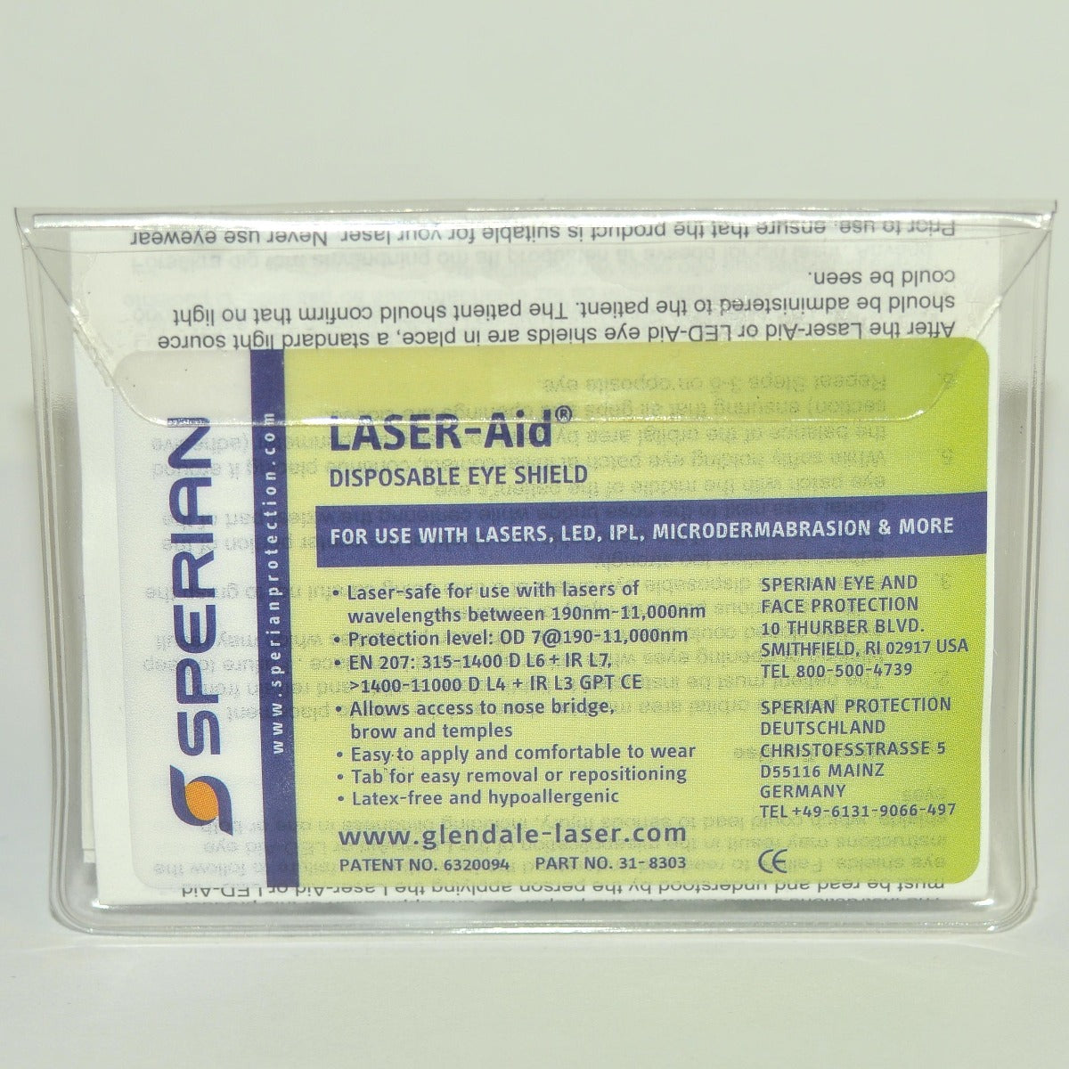 Sperian Laser-Aid Disposable Eye Shield Patient Protection Microdermabrasion LED