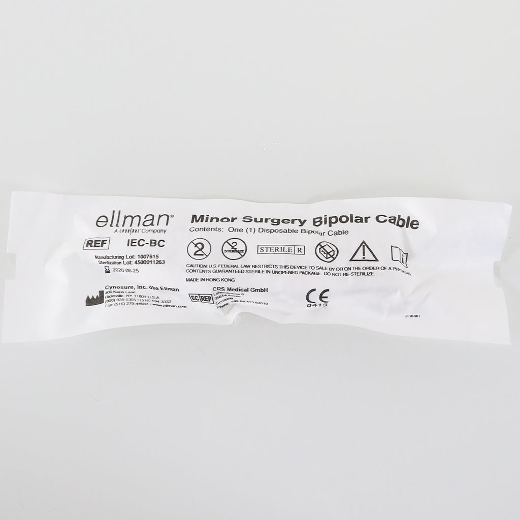 Cynosure Ellman Minor Surgery Bipolar Cable IEC-BC Single (1x) EXP 06/2020