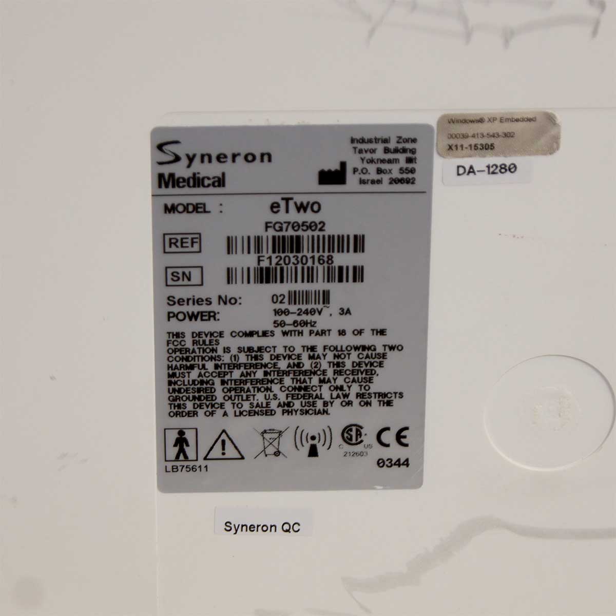 Syneron eTwo eMatrix e2 Skin Rejuvenation Tabletop System Screen Issues As-Is
