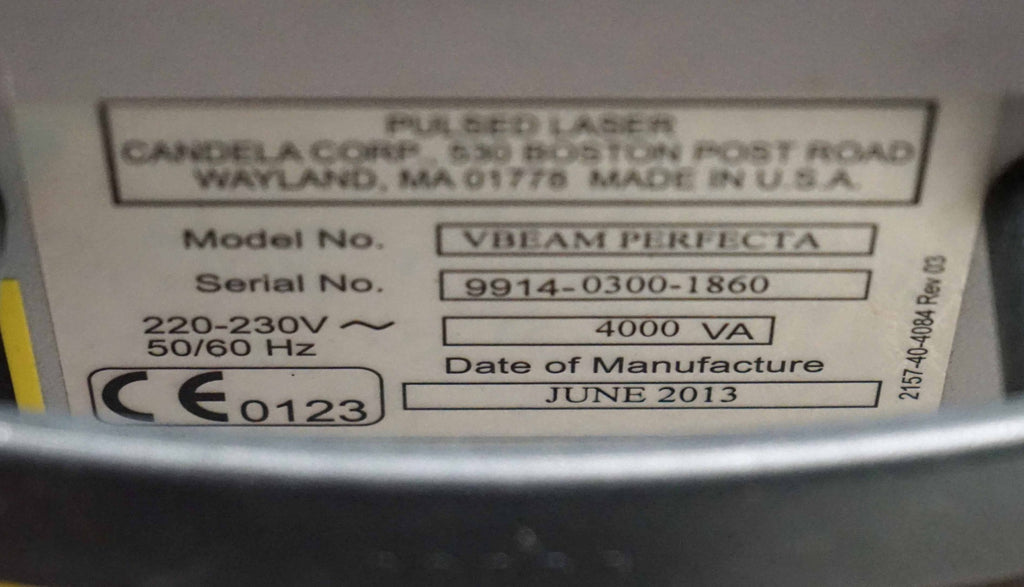 Candela VBeam Perfecta Pulsed Laser NEW DYE KIT Vascular Acne Vein 595 nm V Beam
