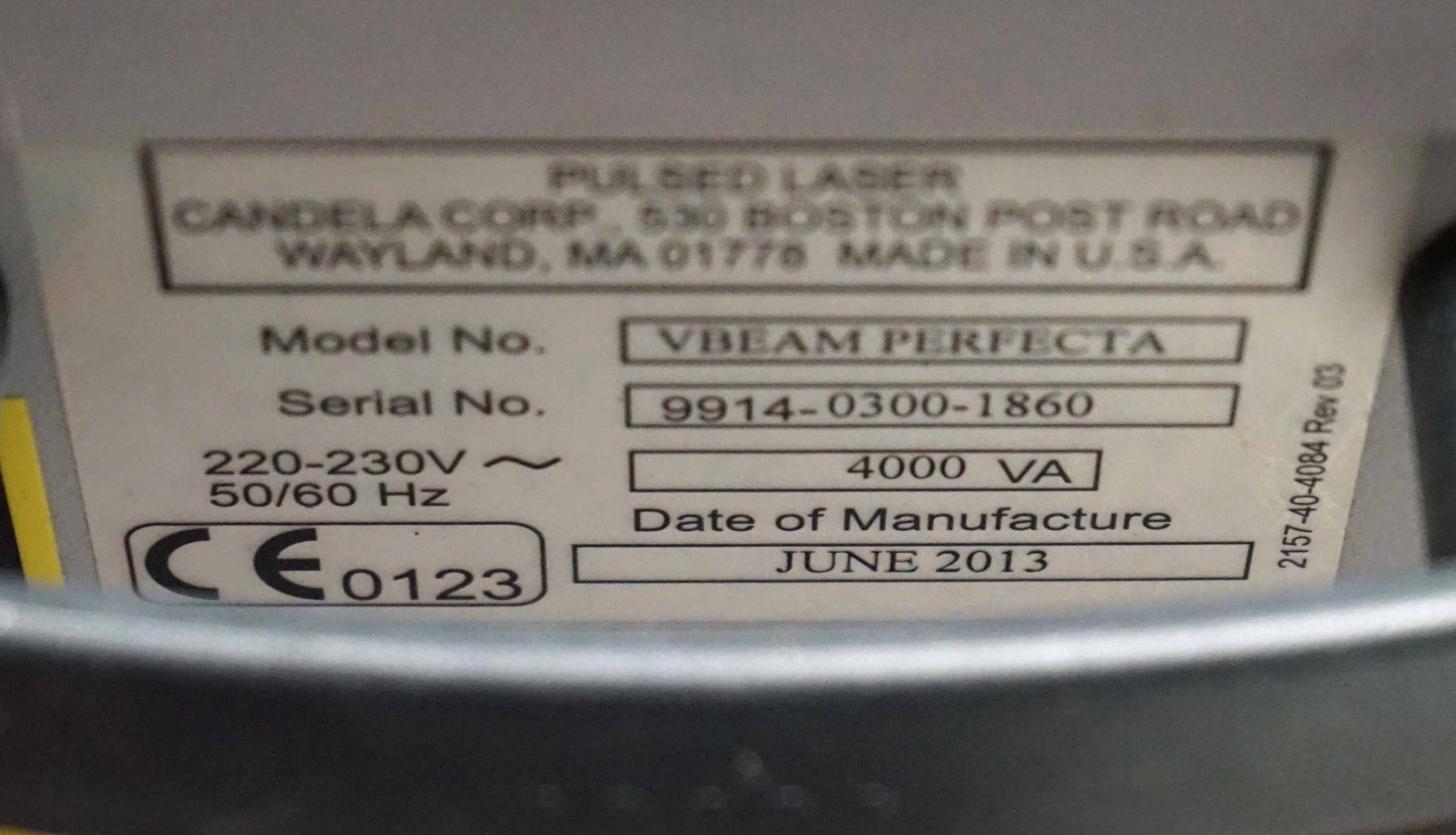 Candela VBeam Perfecta Pulsed Laser NEW DYE KIT Vascular Acne Vein 595 nm V Beam