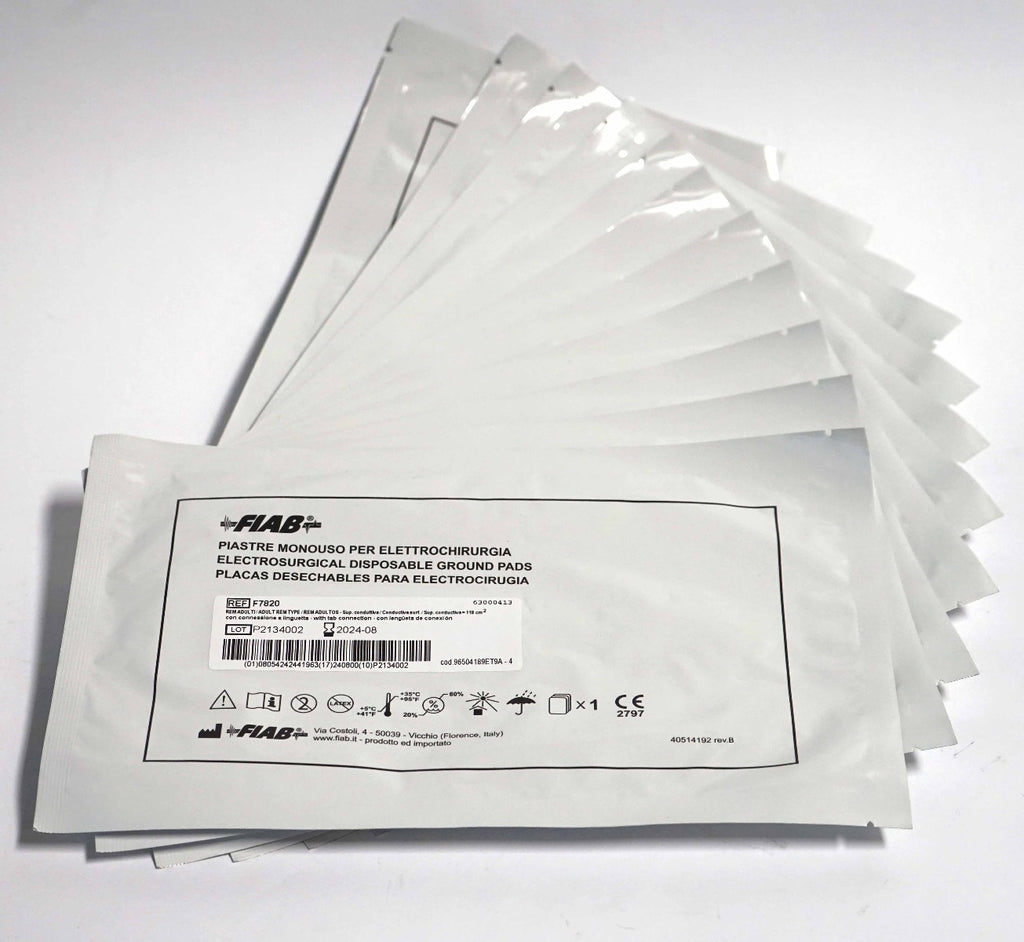 FIAB Electrosurgical Disposable Ground Pads F7820 Adult REM Type 08/2024 x11 Pcs