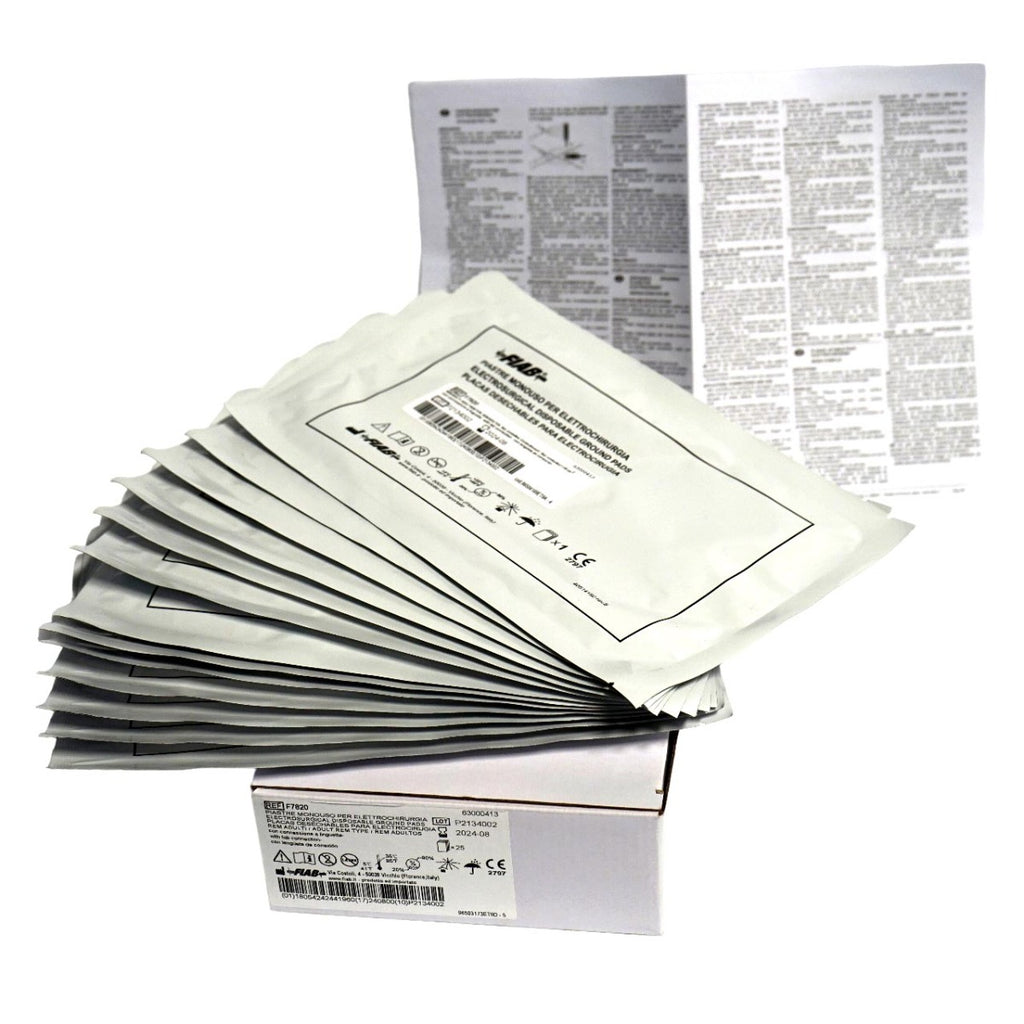 FIAB Electrosurgical Disposable Ground Pads F7820 Adult REM Type 08/2024 x13 Pcs