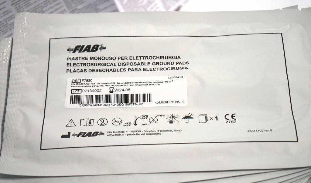 FIAB Electrosurgical Disposable Ground Pads F7820 Adult REM Type 08/2024 x13 Pcs