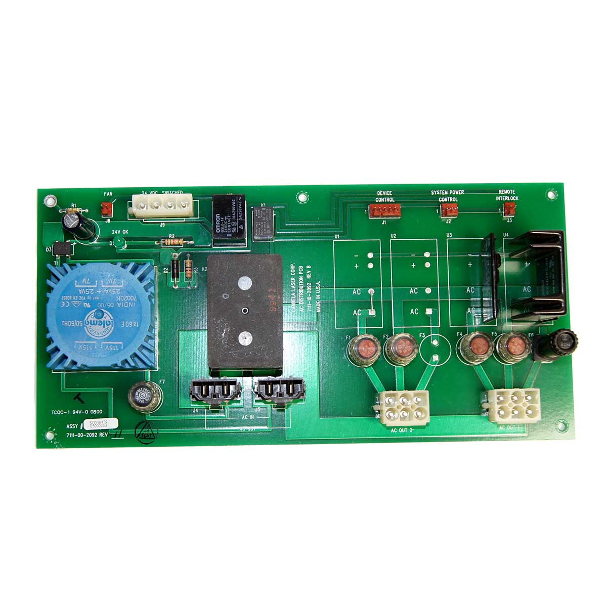 Candela VBeam Laser System AC Distribution PCB Green Board 7111-00-2092 Part