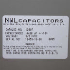 NWL Capacitors 12807 4x80 uF @ 3.5K VDC Capacitor for Candela VBeam Part As-Is