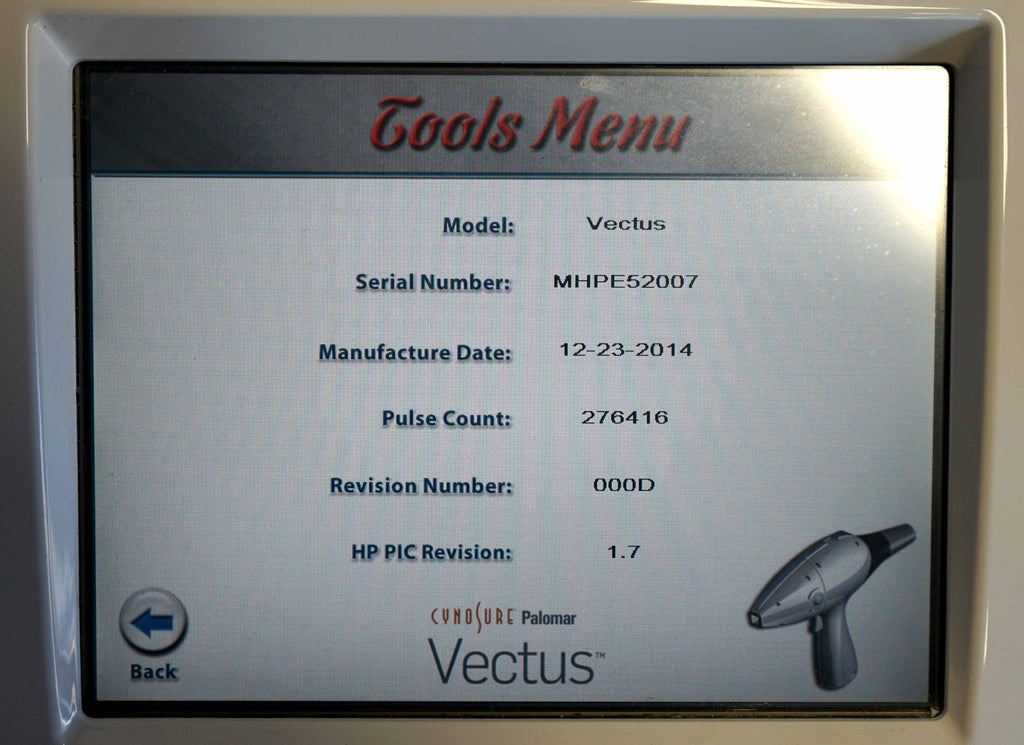 2012 Palomar Vectus 810 nm Diode Laser Hair Removal Cynosure Aesthetic Treatment