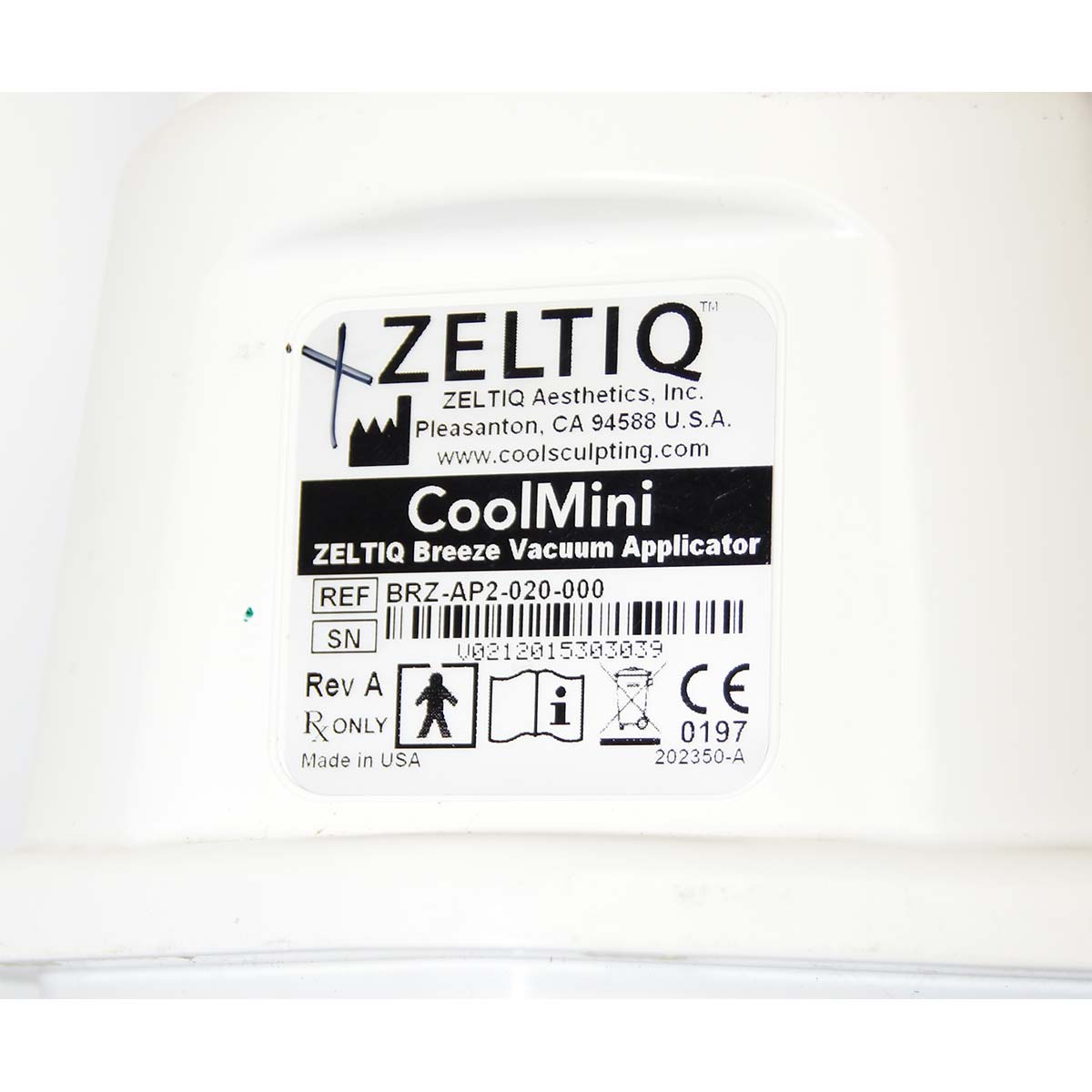 2010 Zeltiq CoolSculpting Body Contouring Fat Reduction System w/ 1 Applicator