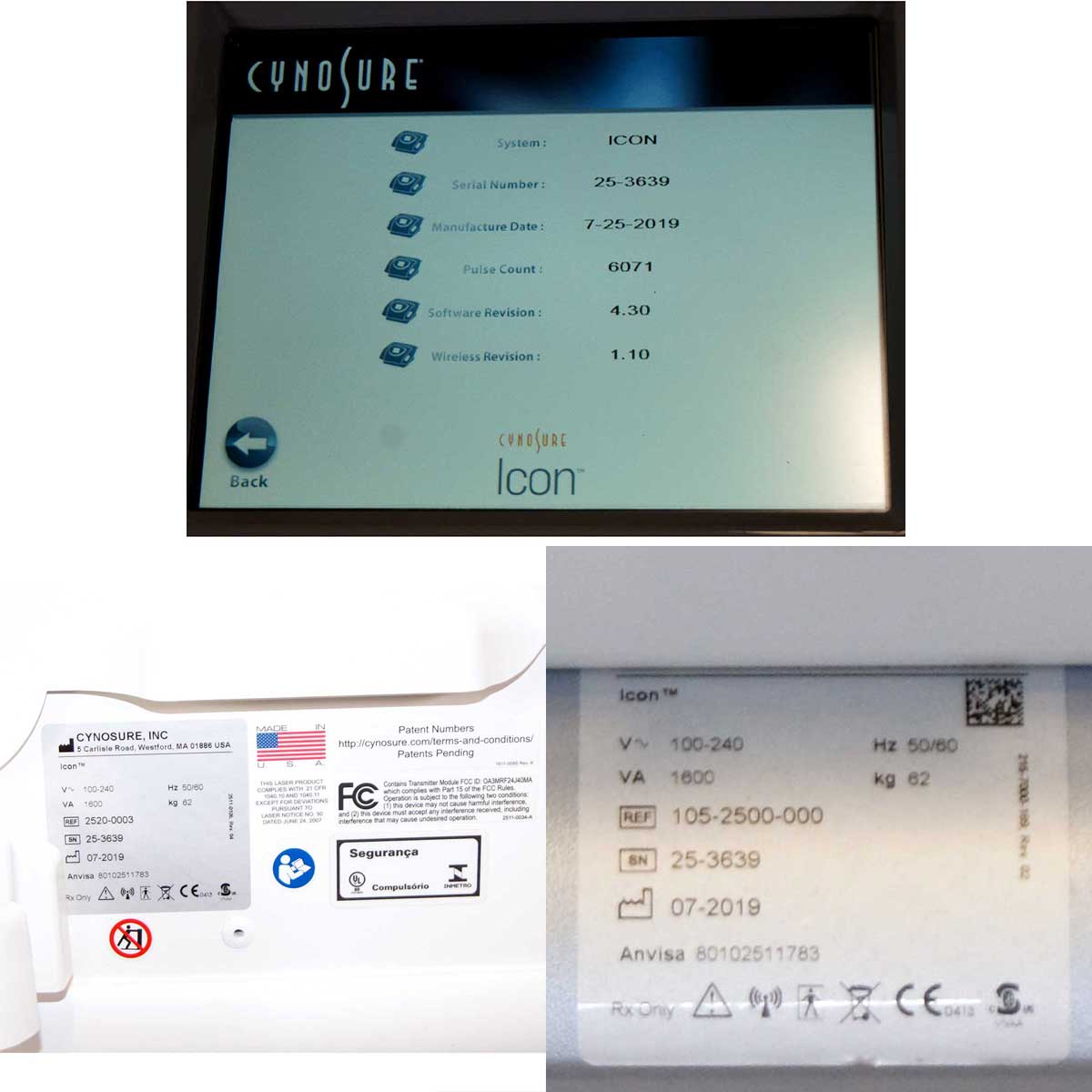 2019 Cynosure Icon IPL Laser System with 5 Handpieces 1540 MaxG MaxR 1064+ MaxYs