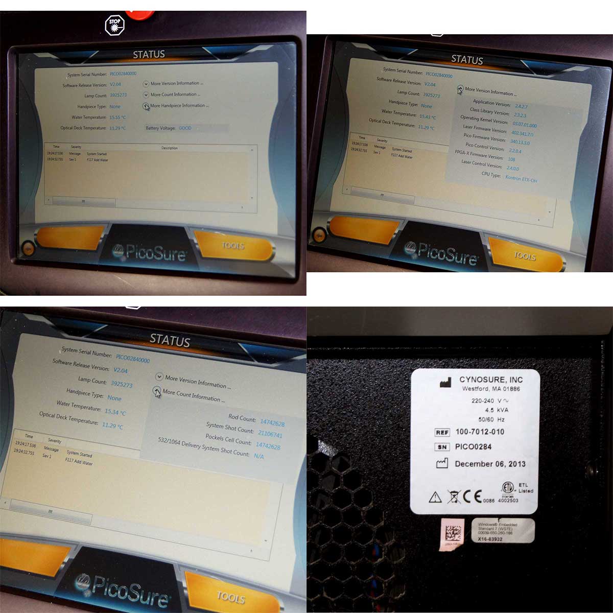 2013 Cynosure PicoSure Laser 532 755 1064nm Tattoo Removal Scars Acne Wrinkles