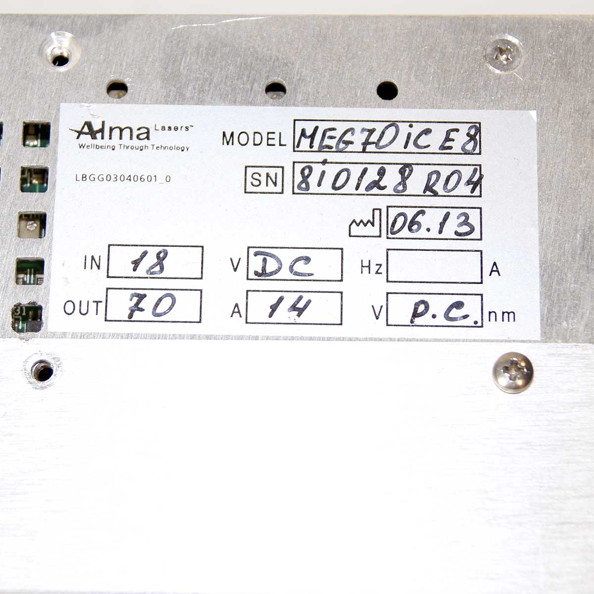 Alma Lasers Power Supply Module MEG7DICE8 Laser Parts BAD As-Is 2013