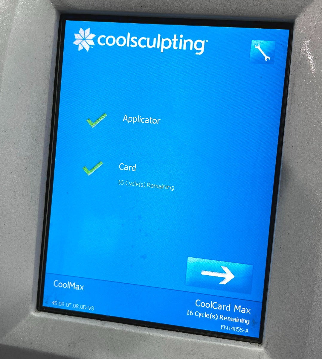 Zeltiq CoolSculpting CoolCard MAX Gold Card BRZ-CD4-08X-016 Full 16 Cycles Left