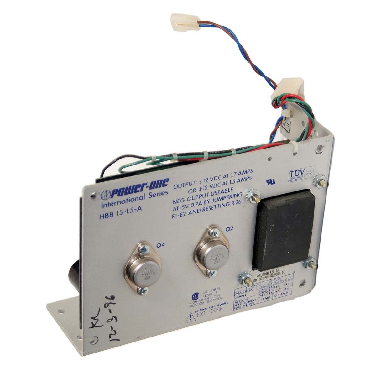 Power One International Series HBB 15-1.5-A Open Frame Power Supply Part As-Is