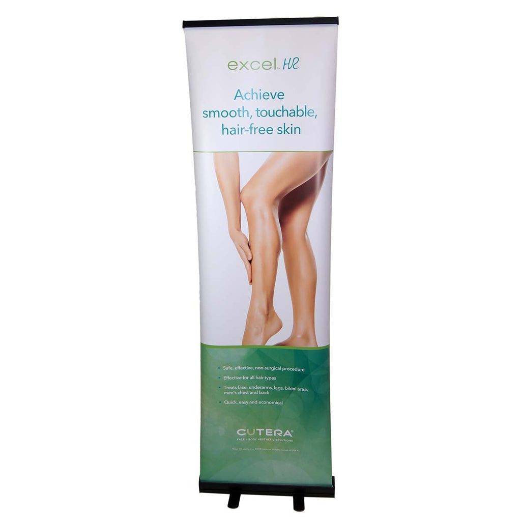 Cutera Excel HR Achieve Smooth Touchable Hair-Free Skin Marketing Banner 25x82in