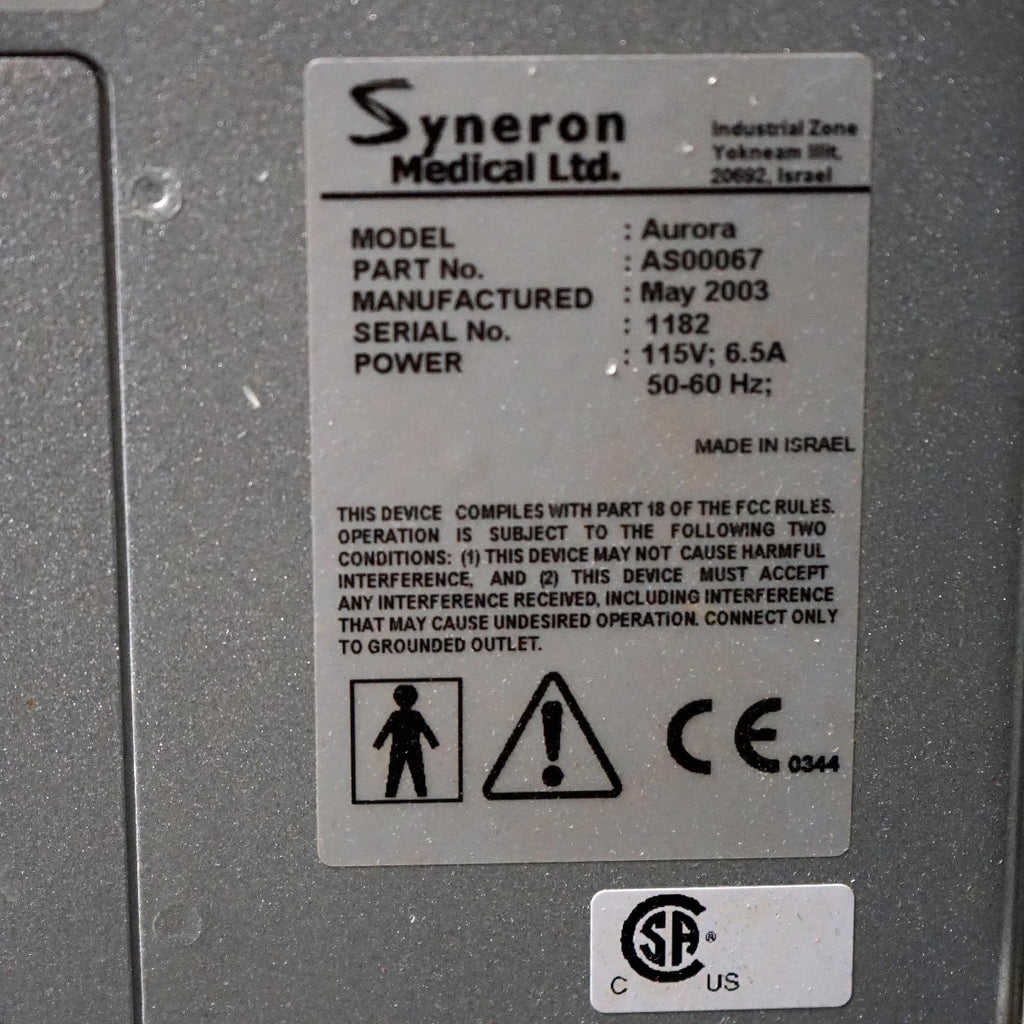2003 Syneron Aurora IPL RF SR SRA Elos Skin Rejuvenation Lesions AS00067 2 HP's