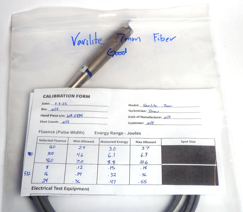 Iridex Varilite 532 940 Laser 0.7 mm Spot Fiber HandPiece Veins Lentigines