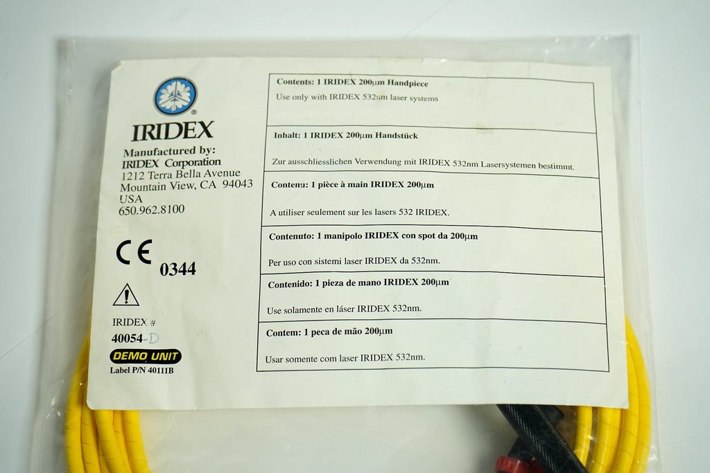Iridex Iriderm DioLite 532 nm Laser Console 200 um Micron Handpiece Demo 40054-D