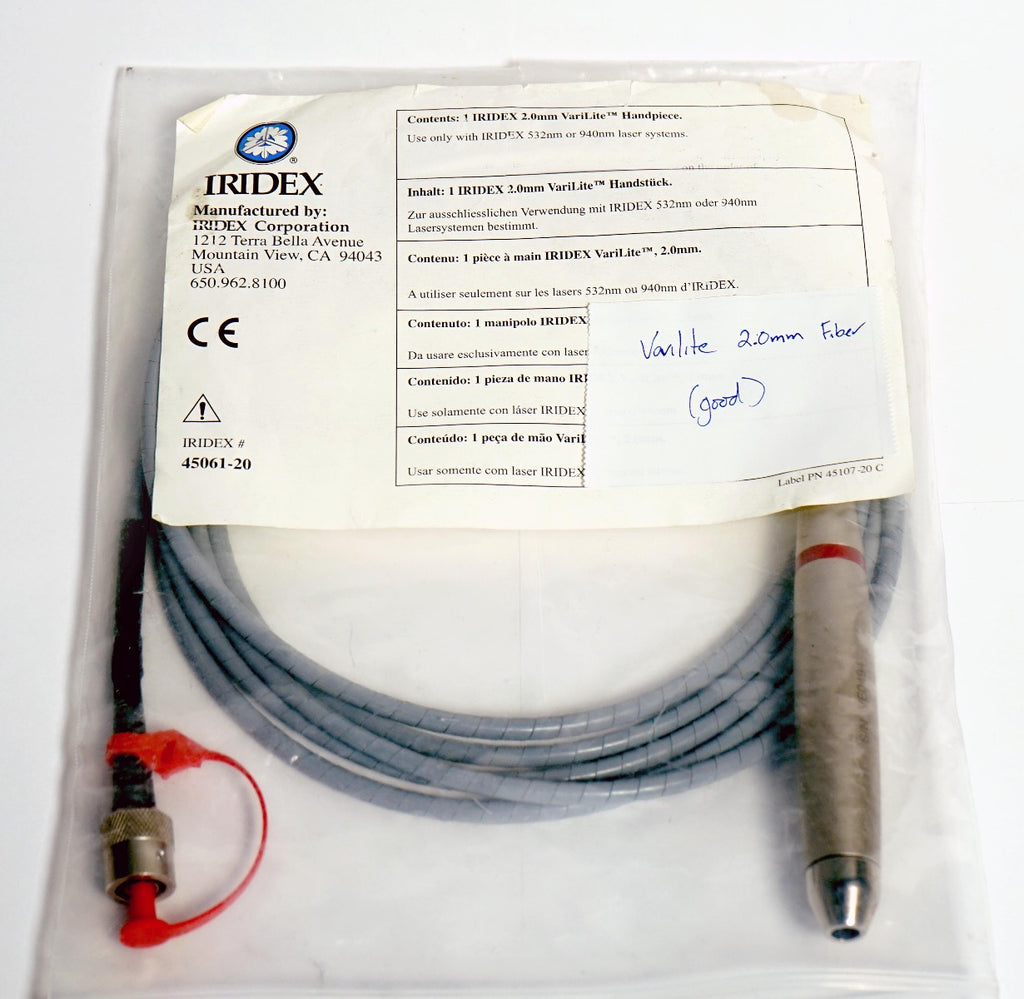 Iridex Varilite 532 940 Laser 2.0mm Spot Fiber HandPiece 45061-20 Hand Piece