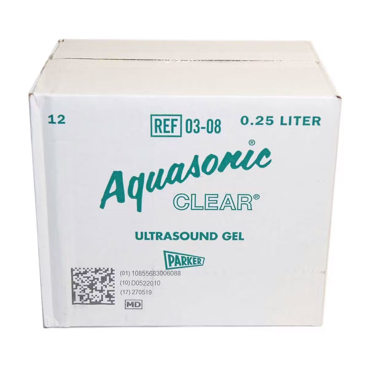 Aquasonic CLEAR Ultrasound Gel 03-08 Water Soluble Hypoallergenic .25L 12-Pack