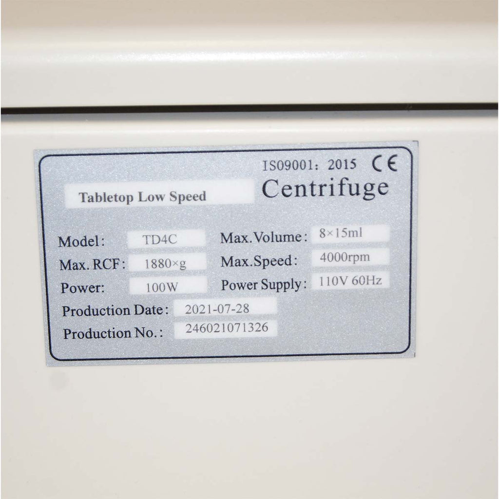 2021 MRP TD4C Tabletop PRP Centrifuge - 8x15mL 4000 RPM Lab 110V