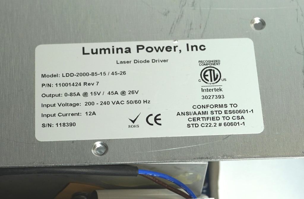 Cynosure SculpSure Laser Diode Driver Lumina Power Supply LD-2000-85-15 PARTS