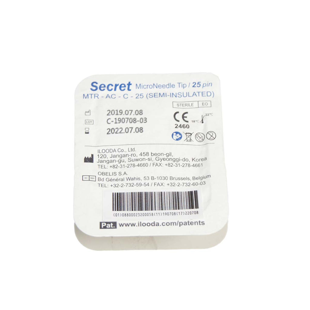 Cutera SecretRF 25-Pin Semi-Insulated MicroNeedle Tip MTR-AC-C-25 EXP-07/22 10pk