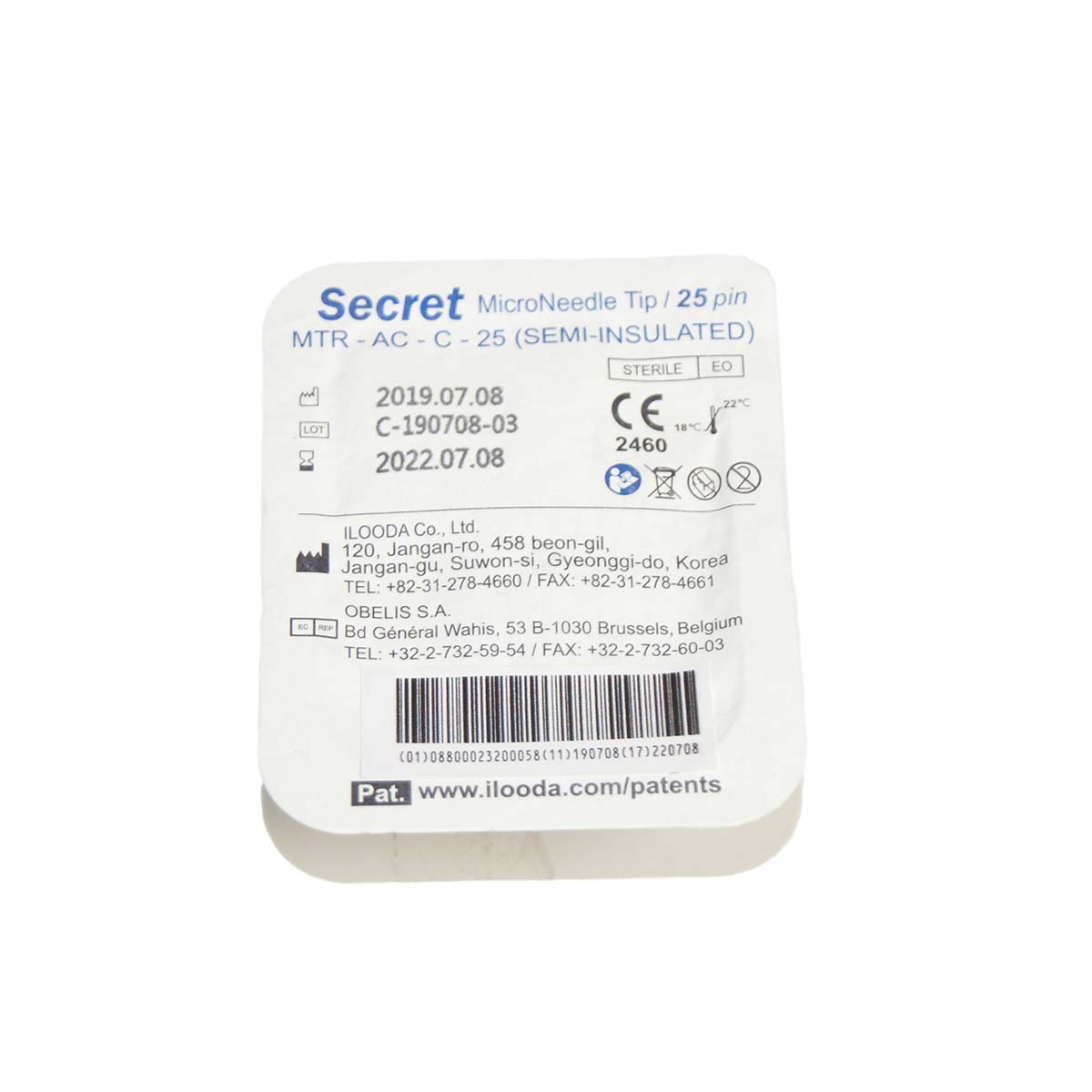 Cutera SecretRF 25-Pin Semi-Insulated MicroNeedle Tip MTR-AC-C-25 EXP-07/22 10pk