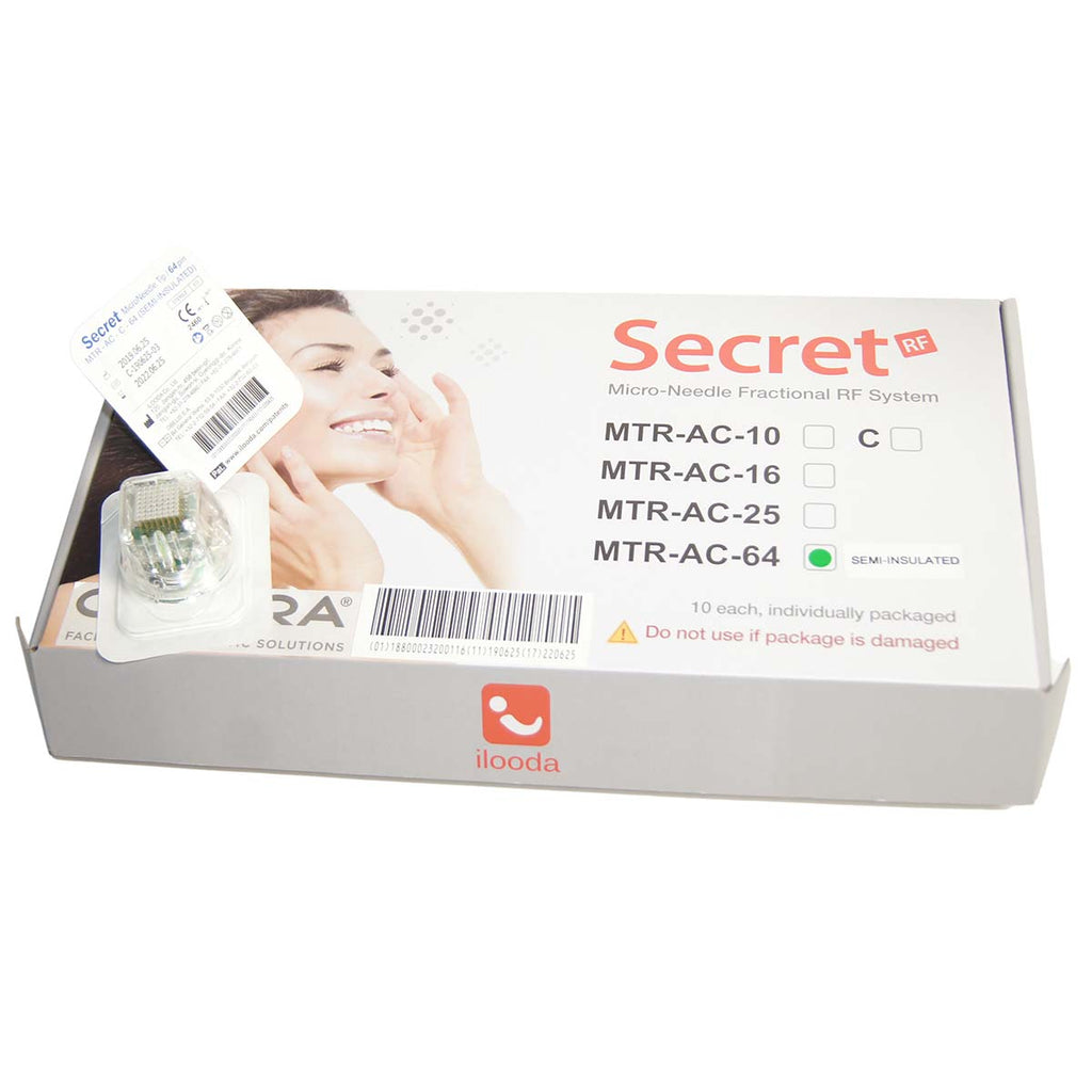 Cutera SecretRF 64-Pin Semi-Insulated MicroNeedle Tip MTR-AC-C-64 EXP-06/22 10pk