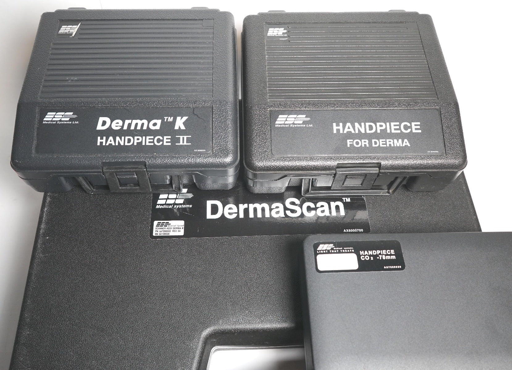ESC Medical Systems Derma K Erbium CO2 Laser Skin Resurfacing Scanner Handpieces
