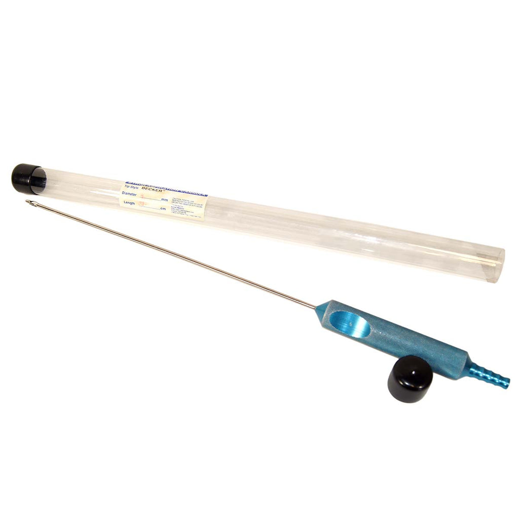 Byron Aspiration Cannula 4mm x 32cm with a Becker Basket Tip Blue Handle